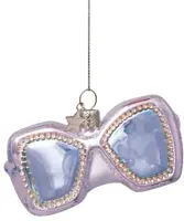 Vondels glazen kerstbal bril 8.5cm zilver - afbeelding 1
