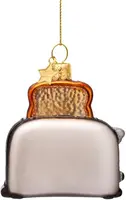 Vondels glazen kerstbal broodrooster 8cm multi - afbeelding 2