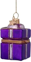 Vondels glazen kerstbal cadeautje met opening 5.5cm paars - afbeelding 5