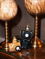 Vondels glazen kerstbal camera 9cm zwart  - afbeelding 6