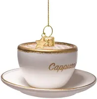 Vondels glazen kerstbal cappuccino 5cm wit - afbeelding 2