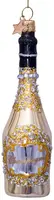 Vondels glazen kerstbal champagnefles 16cm goud  - afbeelding 1