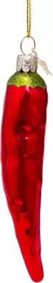 Vondels glazen kerstbal chili peper 11.5cm rood - afbeelding 1