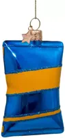 Vondels glazen kerstbal chips paprika 9cm blauw - afbeelding 3