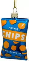 Vondels glazen kerstbal chips paprika 9cm blauw - afbeelding 4