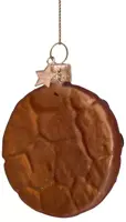 Vondels glazen kerstbal chocoladekoekje 8.5cm bruin - afbeelding 2