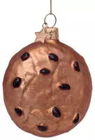 Vondels glazen kerstbal chocoladekoekje 8.5cm bruin  - afbeelding 3