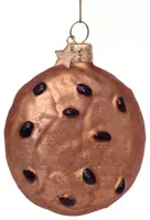 Vondels glazen kerstbal chocoladekoekje 8.5cm bruin - afbeelding 3