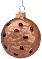 Vondels glazen kerstbal chocoladekoekje 8.5cm bruin  - afbeelding 1
