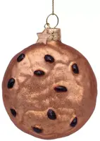 Vondels glazen kerstbal chocoladekoekje 8.5cm bruin - afbeelding 1