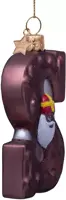 Vondels glazen kerstbal chocoladeletter sinterklaas 9.5cm bruin - afbeelding 3