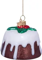 Vondels glazen kerstbal christmas pudding 6cm multi - afbeelding 2