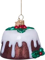 Vondels glazen kerstbal christmas pudding 6cm multi - afbeelding 3