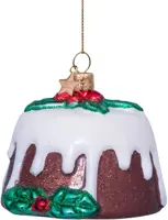 Vondels glazen kerstbal christmas pudding 6cm multi - afbeelding 1