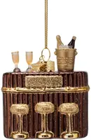 Vondels glazen kerstbal cocktailbar 8cm bruin - afbeelding 1
