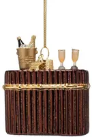 Vondels glazen kerstbal cocktailbar 8cm bruin - afbeelding 3