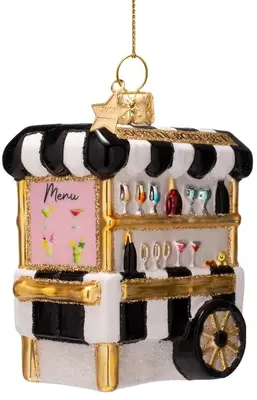 Vondels glazen kerstbal cocktailboutique 8cm multi - afbeelding 1