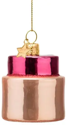 Vondels glazen kerstbal dagcrème 'forever young' 6.5cm roze - afbeelding 2