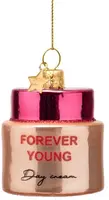 Vondels glazen kerstbal dagcrème 'forever young' 6.5cm roze - afbeelding 1