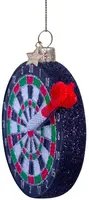 Vondels glazen kerstbal dartbord 8.5cm zwart  - afbeelding 3