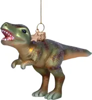 Vondels glazen kerstbal dino 15cm groen - afbeelding 2
