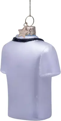 Vondels glazen kerstbal doktersjas 8cm wit - afbeelding 4