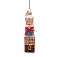 Vondels glazen kerstbal domtoren utrecht 11cm goud - afbeelding 1