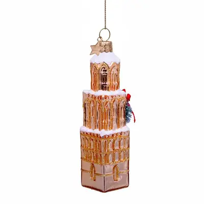 Vondels glazen kerstbal domtoren utrecht 11cm goud - afbeelding 4