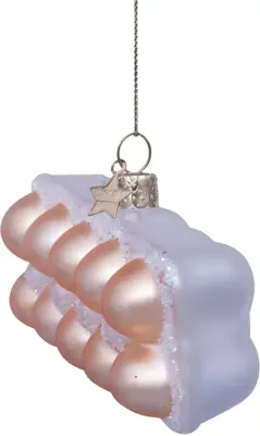 Vondels glazen kerstbal doosje eieren 8.5cm bruin - afbeelding 3