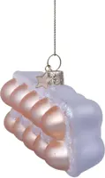 Vondels glazen kerstbal doosje eieren 8.5cm bruin - afbeelding 3