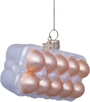 Vondels glazen kerstbal doosje eieren 8.5cm bruin - afbeelding 4