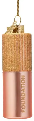 Vondels glazen kerstbal flawless foundation 9.5cm goud, brons - afbeelding 1