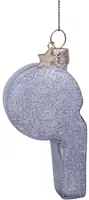 Vondels glazen kerstbal fluitje 4cm zilver  - afbeelding 4
