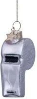 Vondels glazen kerstbal fluitje 5.5cm zilver - afbeelding 2