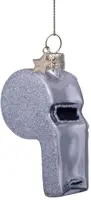 Vondels glazen kerstbal fluitje 5.5cm zilver - afbeelding 1