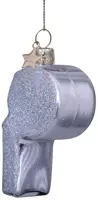 Vondels glazen kerstbal fluitje 5.5cm zilver - afbeelding 3
