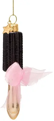 Vondels glazen kerstbal föhnborstel 10.5cm zwart, goud - afbeelding 2