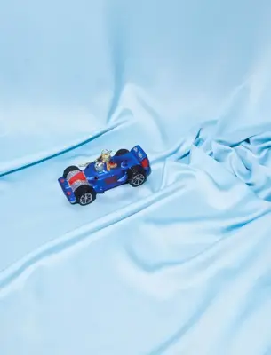 Vondels glazen kerstbal formule 1 auto 13cm blauw - afbeelding 8
