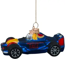 Vondels glazen kerstbal formule 1 auto 13cm blauw - afbeelding 4