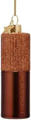 Vondels glazen kerstbal foundation 9.5cm bruin - afbeelding 1