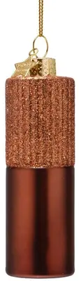 Vondels glazen kerstbal foundation 9.5cm bruin - afbeelding 2