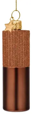 Vondels glazen kerstbal foundation 9.5cm bruin - afbeelding 3