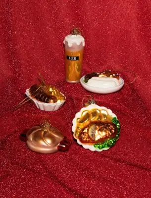 Vondels glazen kerstbal friet met curryworst 9cm multi - afbeelding 5