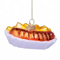 Vondels glazen kerstbal friet met curryworst 9cm multi - afbeelding 2
