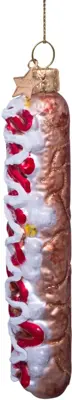 Vondels glazen kerstbal frikandel speciaal 12cm multi - afbeelding 4