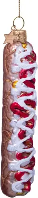 Vondels glazen kerstbal frikandel speciaal 12cm multi - afbeelding 2
