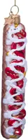 Vondels glazen kerstbal frikandel speciaal 12cm multi - afbeelding 1