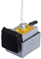Vondels glazen kerstbal frituur 8.5cm zilver - afbeelding 3