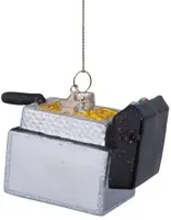 Vondels glazen kerstbal frituur 8.5cm zilver - afbeelding 2