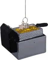 Vondels glazen kerstbal frituur 8.5cm zilver - afbeelding 4
